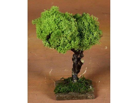 Albero Legno H.15Cm Lichene Accessori Presepe