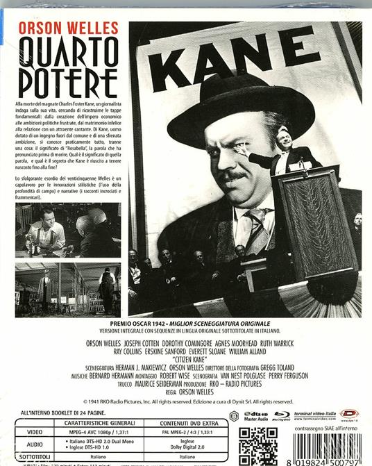 Quarto potere - DVD - Film di Orson Welles Drammatico