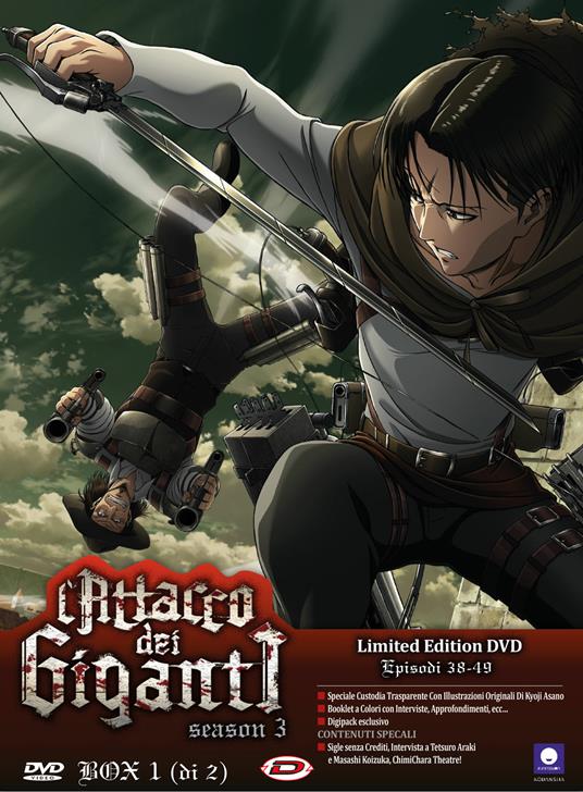 L' attacco dei giganti. Stagione 3. Box #01 Eps.1-12. Limited Edition (DVD) di Tetsuro Araki - DVD