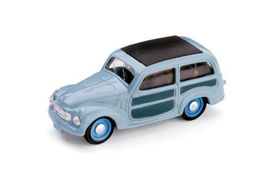 Bm0029-02 Fiat 500 C Belvedere Chiusa 1951 Azzurro Cenere 1.43 Modellino Brumm - 2