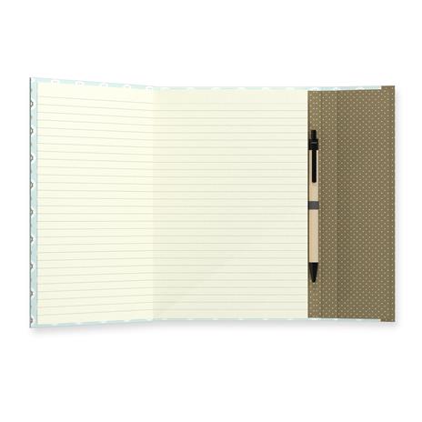 Quaderno brossurato Clip Notes piccolo a righe. Clip verde a pois - 4