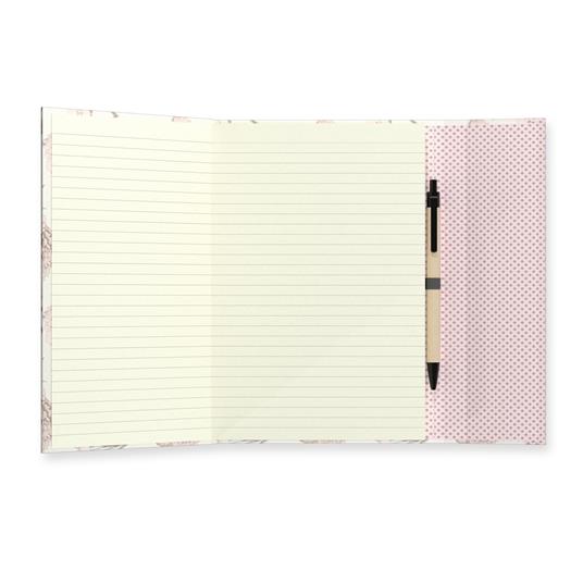 Quaderno brossurato Clip Notes piccolo a righe. Clip rossa con rombi - 4