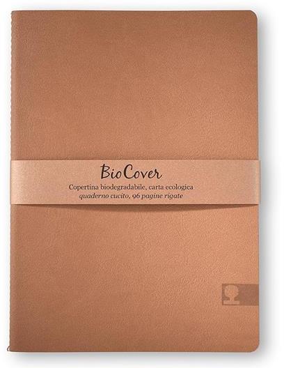 Quaderno cucito Biocover medio a righe. Ocra