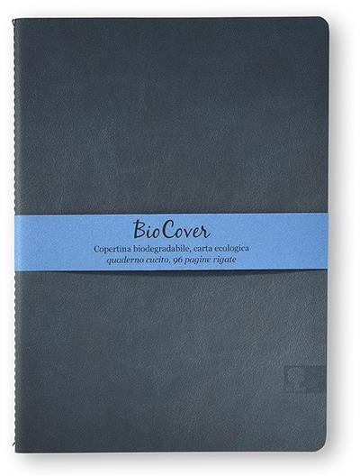 Quaderno cucito Biocover medio a righe. Blu