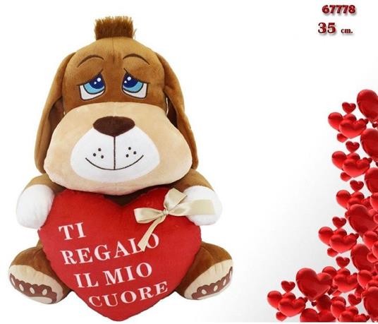 Cane Peluche 35Cm Con Cuore Scritta ''Ti Regalo Il Mio Cuore'' San  Valentino 67778 - TrAdE Shop Traesio - Casa e Cucina | IBS
