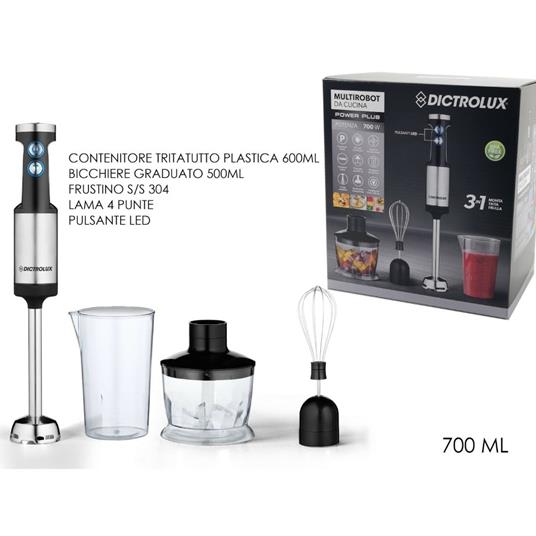 Frullatore Ad Immersione 3In1 Lame Titanio 700W Sbattitore Tritatutto  Minipimer - TrAdE Shop Traesio - Casa e Cucina | IBS