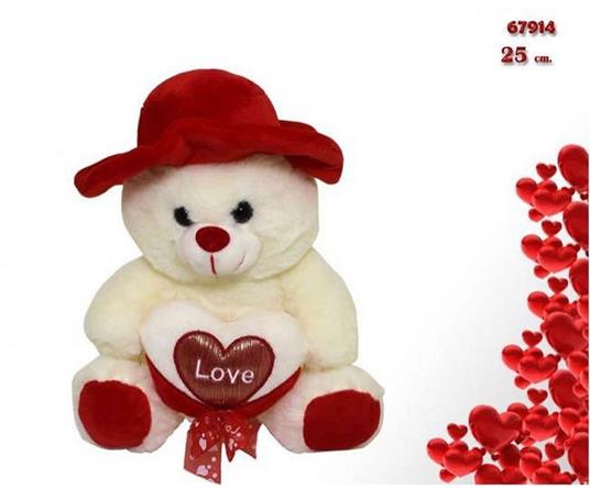 Peluche Orso Con Cuore Love Cappello Pupazzo Idea Regalo San Valentino 25Cm  67914 - TrAdE Shop Traesio - Casa e Cucina | IBS