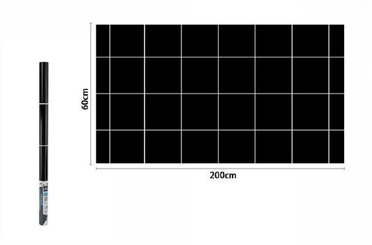 Rotolo Adesivo Per Muri Parete Carta Da Parati 60Cm X 2Mt Mattonelle Nere 70865
