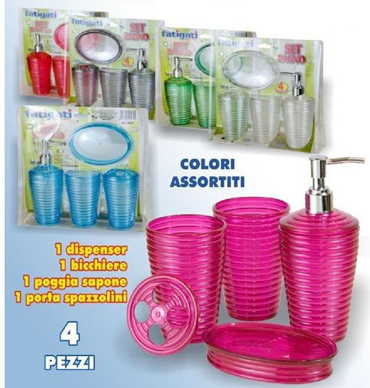 Set 4 Pz In Plastica Dura Da Appoggio Bagno Wc Accessori Colori Assortiti  29571 - TrAdE Shop Traesio - Casa e Cucina | IBS