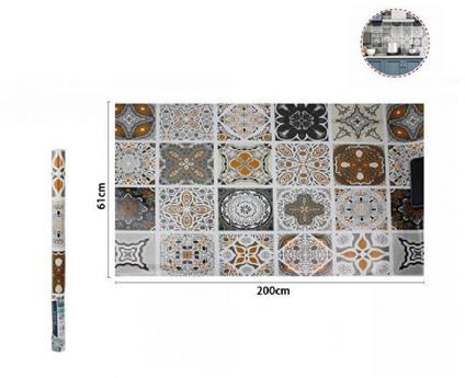 Rotolo Adesivo Per Muri Parete Carta Da Parati Adesiva 61Cmx2Mt Maioliche 70857