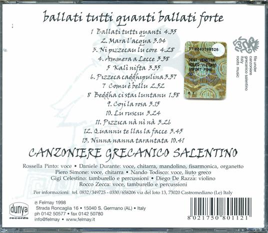 Ballati tutti quanti ballati forte - CD Audio di Canzoniere Grecanico Salentino - 2