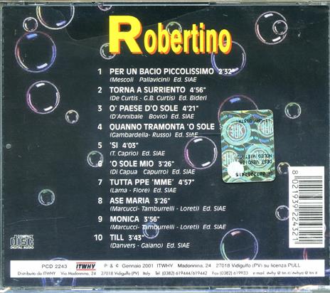 Per un piccolo bacio piccolissimo - CD Audio di Robertino - 2