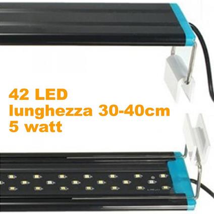 Lampada Luce Plafoniera Led Per Acquario Allungabile Per Bordo Vasca 16 W -  ND - Idee regalo