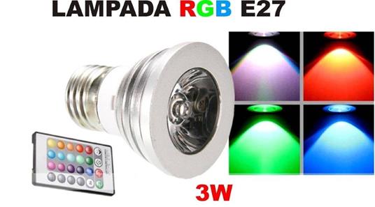 Faretto Led Luce Rgb Programmabile Multicolor E27 Gu10 E14 Mr16 Con  Telecomando, E27 - ND - Casa e Cucina | IBS