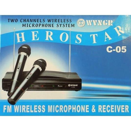 Kit Coppia Microfoni Professionali Wireless Con Centralina Fm Bicanale C-05  - ND - Informatica | IBS