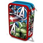 Astuccio Avengers 3 Zip Triplo Scomparto Accessoriato Completo Scuola Bambino