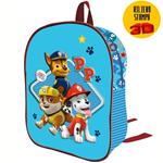 Zainetto Paw Patrol Stampa Rilievo 3D Cuccioli 32Cm Bambini Scuola Asilo