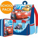 Kit Scuola School Pack Zaino Estensibile + Astuccio 3 Zip Disney Cars