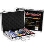 Set Kit 200 Poker Fiches Chips Valigetta Carte Gioco Tavolo Texas Holdem Dealer