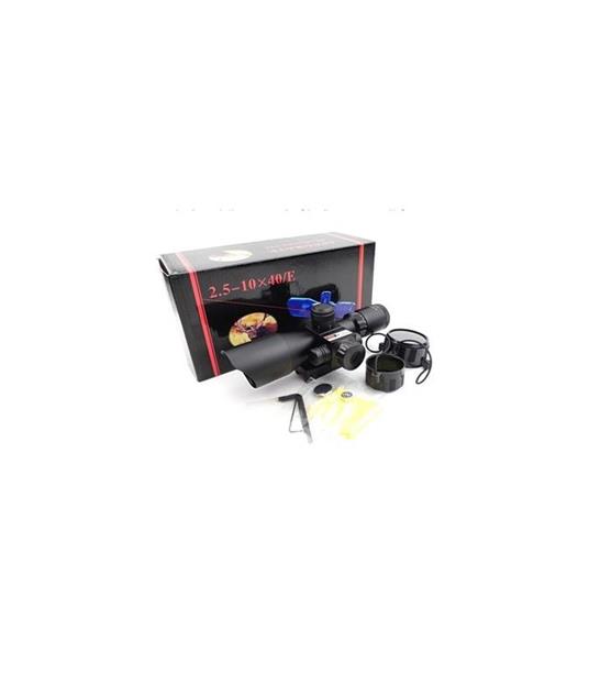 Trade Shop - Mirino Ottico Precisione Per Fucile Carabina Reticolo  Illuminato 2.5-10x40 Laser