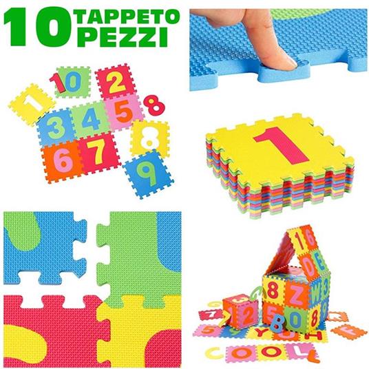 Tappeto Per Bambini Da Pavimento 10 Pz Puzzle Neonato Antiurto Atossico  Lavabile - ND - Per l'attività motoria - Giocattoli | IBS