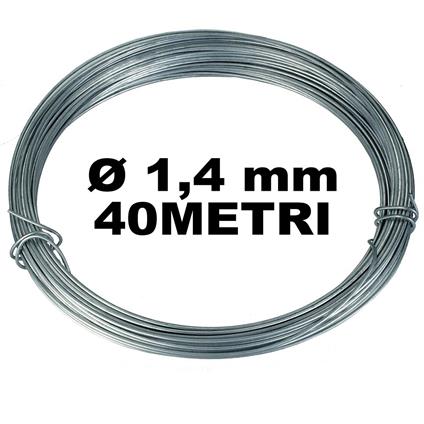 BOBINA MATASSA FILO FERRO FILATO CROMATO DIAMETRO 1,4MM PER 40 METRI