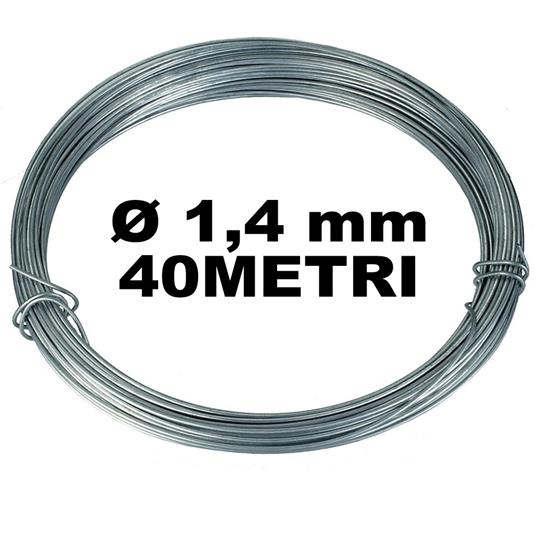 BOBINA MATASSA FILO FERRO FILATO CROMATO DIAMETRO 1,4MM PER 40 METRI