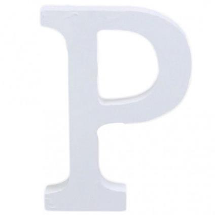 Lettera P In Legno Bianco 11Cm Decorazione Confettata Compleanno Promessa Wedding