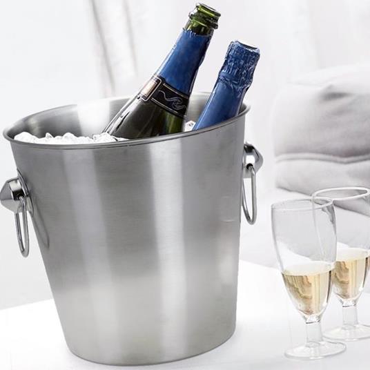 Secchiello Porta Ghiaccio Champagne Vino Da Tavola In Acciaio Inox Con  Manici - ND - Idee regalo | IBS