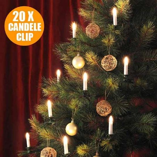 Catena Luminosa 20 Candele A Clip 4,9 Mt Per Albero Di Natale 220V Bianco  Caldo - ND - Idee regalo | IBS
