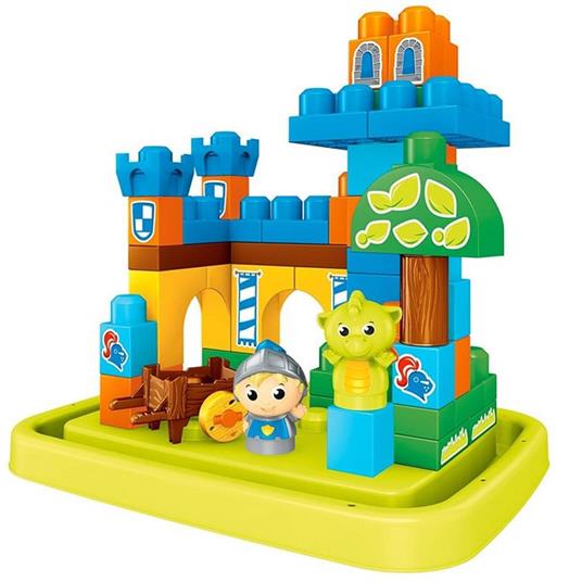 Mega Bloks Castello Del Drago Con Adesivi + Cavaliere E Drago Giochi Costruzioni