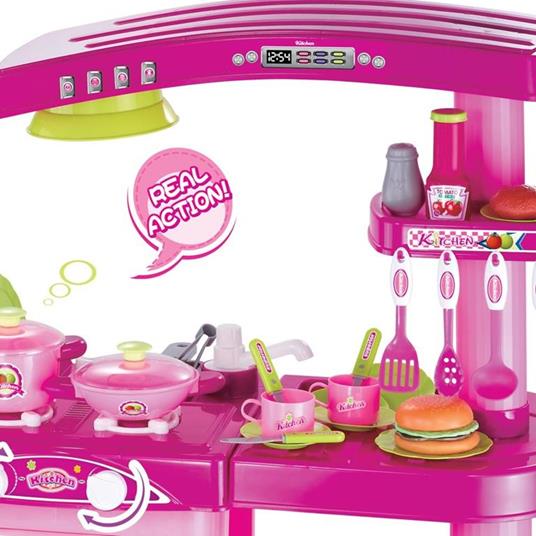 Cucina Per Bambine Giocattolo 69 Accessori Con Stoviglie Luci Suoni Altezza 80Cm