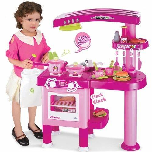 Cucina Per Bambine Giocattolo 69 Accessori Con Stoviglie Luci Suoni Altezza 80Cm - 2