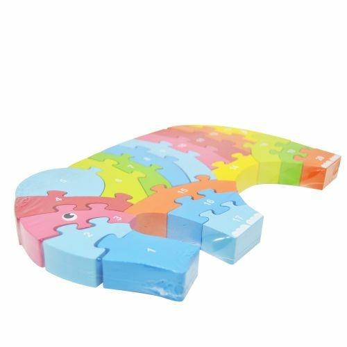 Puzzle In Legno 20Pz Elefante Con Numeri Giocattolo Per Bambini Giochi Educativi - 3