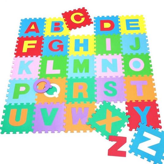Tappeto Puzzle Per Bambini Set 60 Pz Gioco Tappetino Lettere Alfabeto Gomma  - ND - Per l'attività motoria - Giocattoli | IBS
