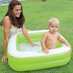 Piscina Gonfiabile Per Bambini Baby Quadrata 2 Anelli Verde 85 X 85 X 23 Cm