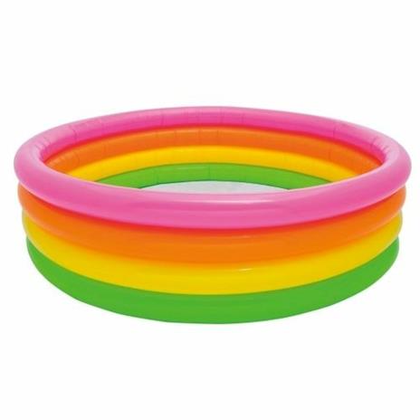 Piscina Gonfiabile Per Bambini Arcobaleno A 4 Anelli Colorati 168 X 46 Cm - 2