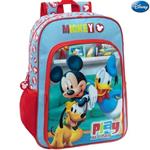 Zaino Scuola Elementare Media Zainetto 30X40X16 Cm Mickey Mouse Topolino Disney