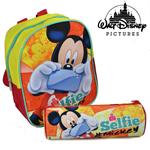 Zaino Zainetto Asilo Mickey Mouse + Astuccio Topolino Kit Disney Scuola