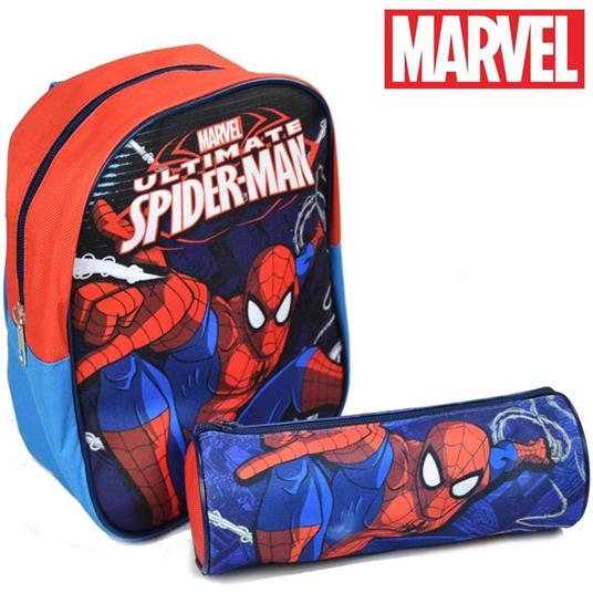 Zaino Zainetto Asilo Spiderman + Astuccio Tombolino Kit Scuola Bambini - ND  - Cartoleria e scuola | IBS