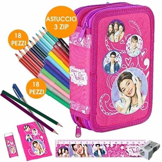 Kit Scuola School Pack Zaino Estensibile + Astuccio 3 Zip Disney Violetta -  ND - Cartoleria e scuola | IBS