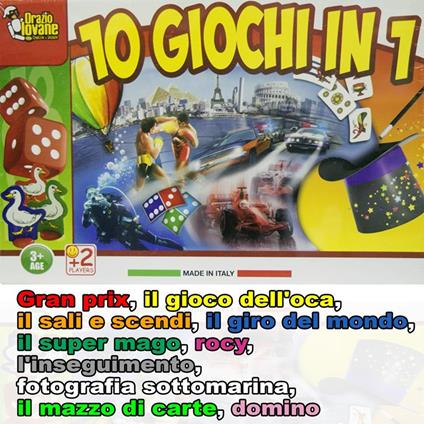 MIX 10 GIOCHI GIOCO DI SOCIETÀ CLASSICI DA TAVOLO GP OCA MONDO SALI SCENDI  ROCY