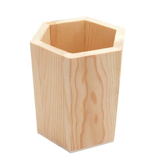 Portapenne Legno Esagonale Rf_64888 Organizer H11.5Cm Penne Contenitore -  ND - Cartoleria e scuola