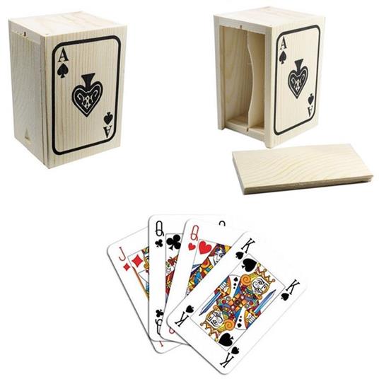 Porta Carte Gioco Scatola Legno Confanetto Decoupage Poker Scala 40 Decoro  - ND - Accessori - Giocattoli | IBS