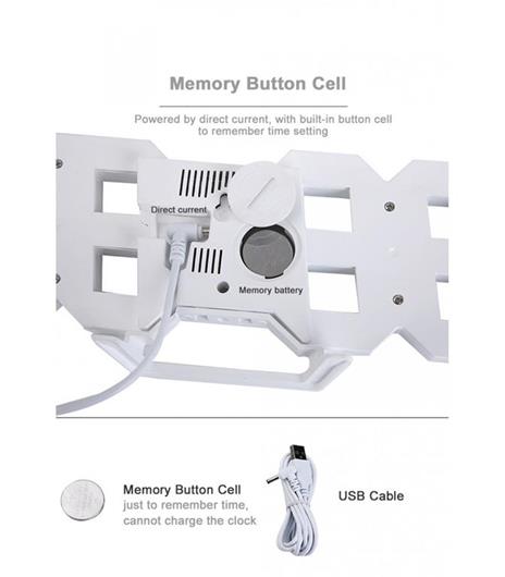 Orologio Sveglia Digitale Display 3d A Led Da Tavolo Parete Arredo Casa Ufficio - 5