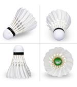 Set 3 Pezzi Volano Lento Volani Palline Per Gioco Badminton Colore Bianco