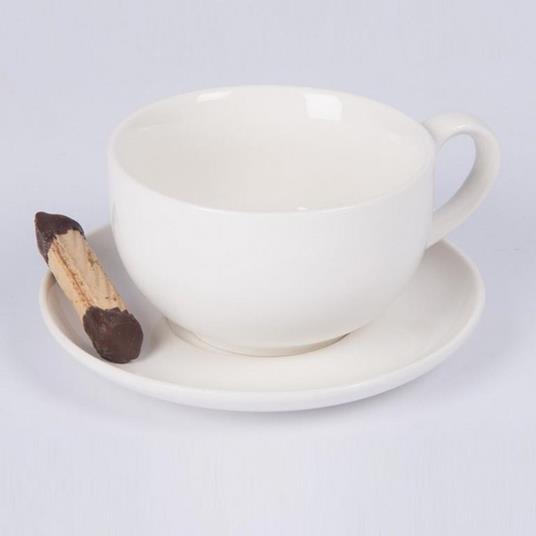 Set 8 Pezzi Per Colazione Cappuccino 4 Tazze 200 E 4 Piattini Porcellana  Bianca - ND - Idee regalo | IBS