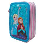 Frozen Portapastelli 3D Astuccio 3 Zip Cerniere 36 Pezzi Colori E Matite Scuola