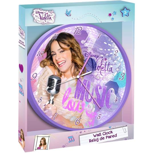 Orologio Da Parete Violetta Disney Per Stanzetta Bambine Idea Regalo Rosa  Viola - ND - Idee regalo | IBS