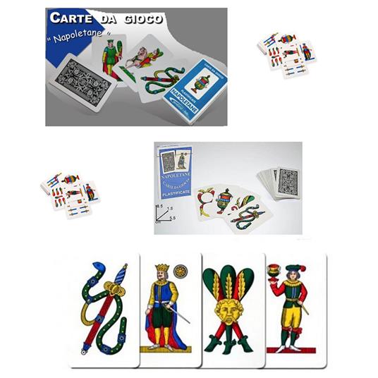 Carte Da Gioco Napoletane Mazzo 40 Carte Da Tavolo Scopa Solitario Sette E  Mezz - ND - Carte da gioco - Giocattoli | IBS
